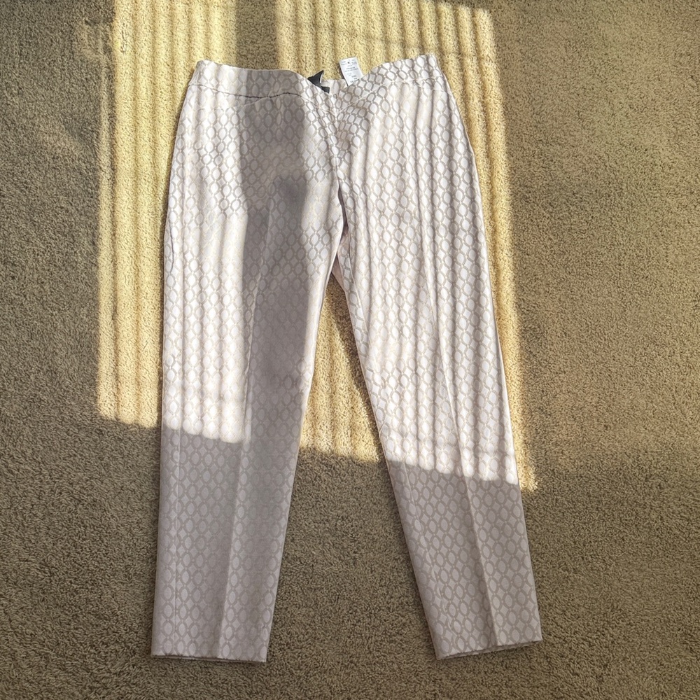 Women's White Patterned Pants